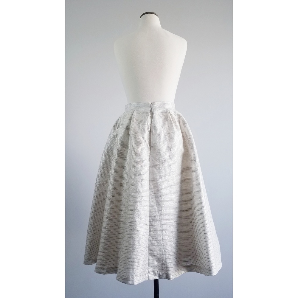 Shabby Apple Silver / Tan Manhattan Midi Skirt - Picture 4 of 8